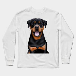 Cute Rottweiler Drawing Long Sleeve T-Shirt